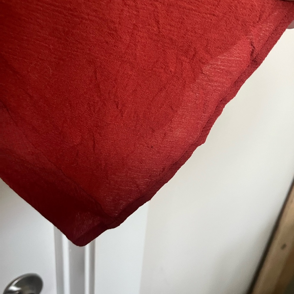NAIF Red Asymmetrical Ruffled Blouse - Picture 4 of 6